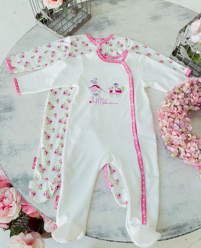 

Комбинезон - 2 шт. Lucky Child 30-211 цв. молочный/набивной р.80-86, Белый, 30-211/2шт