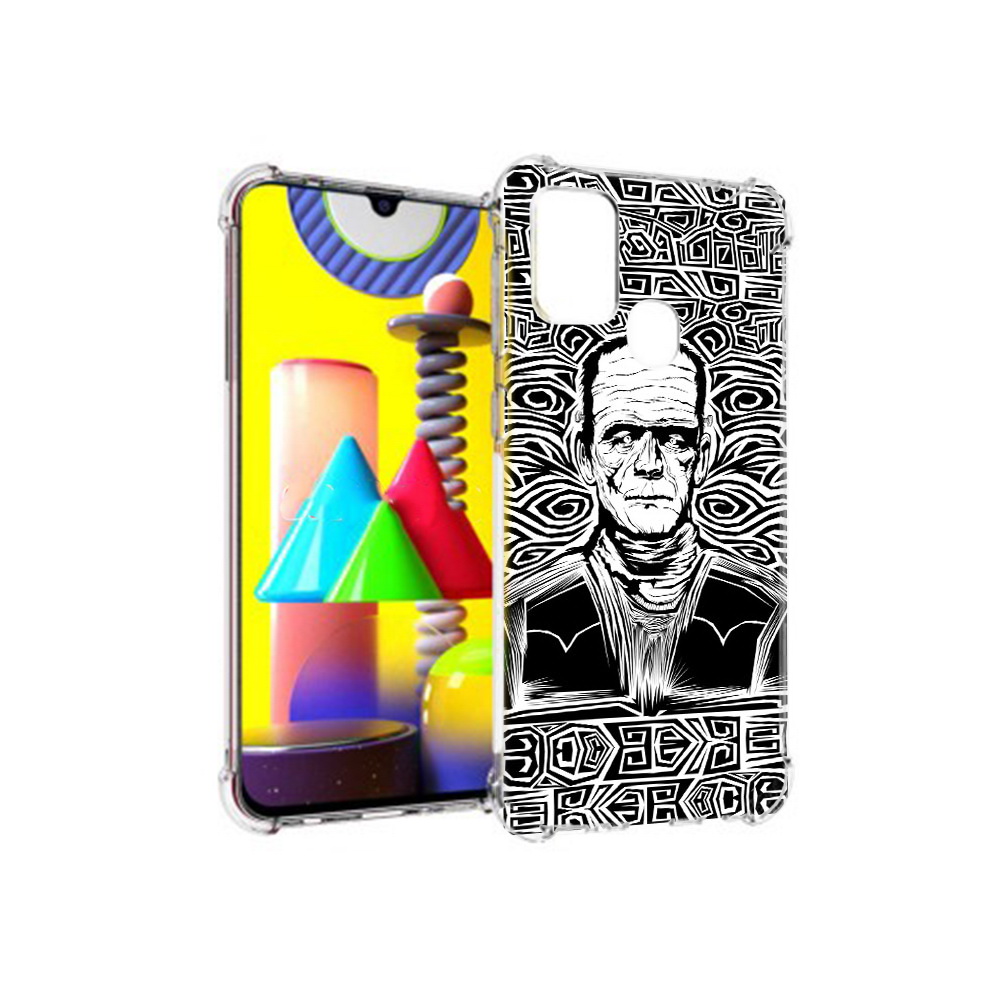 

Чехол MyPads Tocco для Samsung Galaxy M31 франкенштейн черно белый (PT147019.488.661), Прозрачный, Tocco