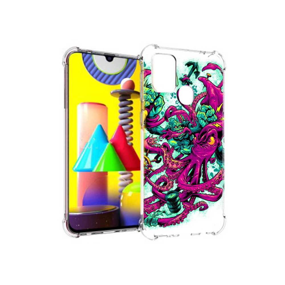

Чехол MyPads Tocco для Samsung Galaxy M31 фиолетовый кракен (PT147019.488.657), Прозрачный, Tocco