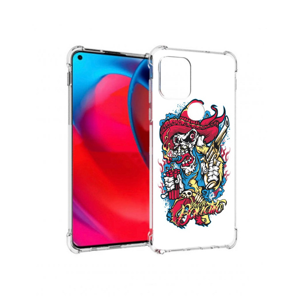 

Чехол MyPads Tocco для Motorola Moto G нарисованный скелет с писталетом (PT227067.359.513), Прозрачный, Tocco