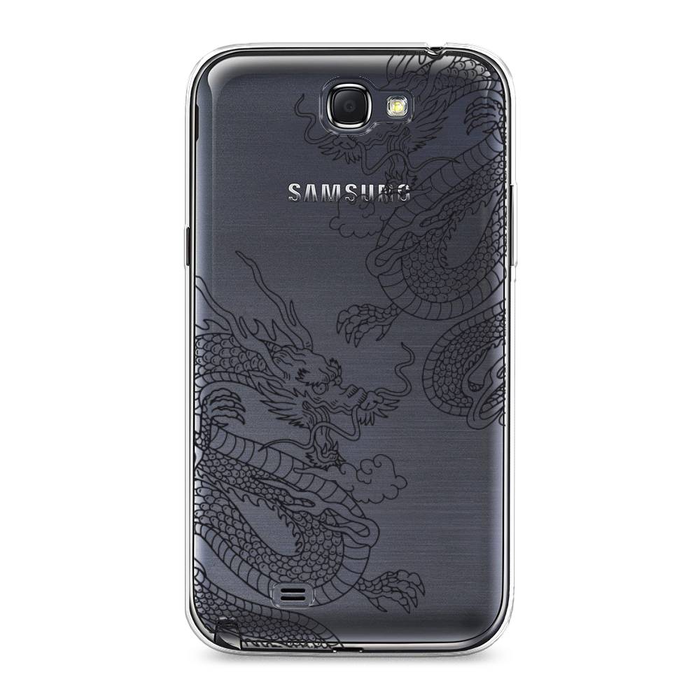 

Чехол на Samsung Galaxy Note 2 "Два китайских дракона", Серый;черный, 23250-1