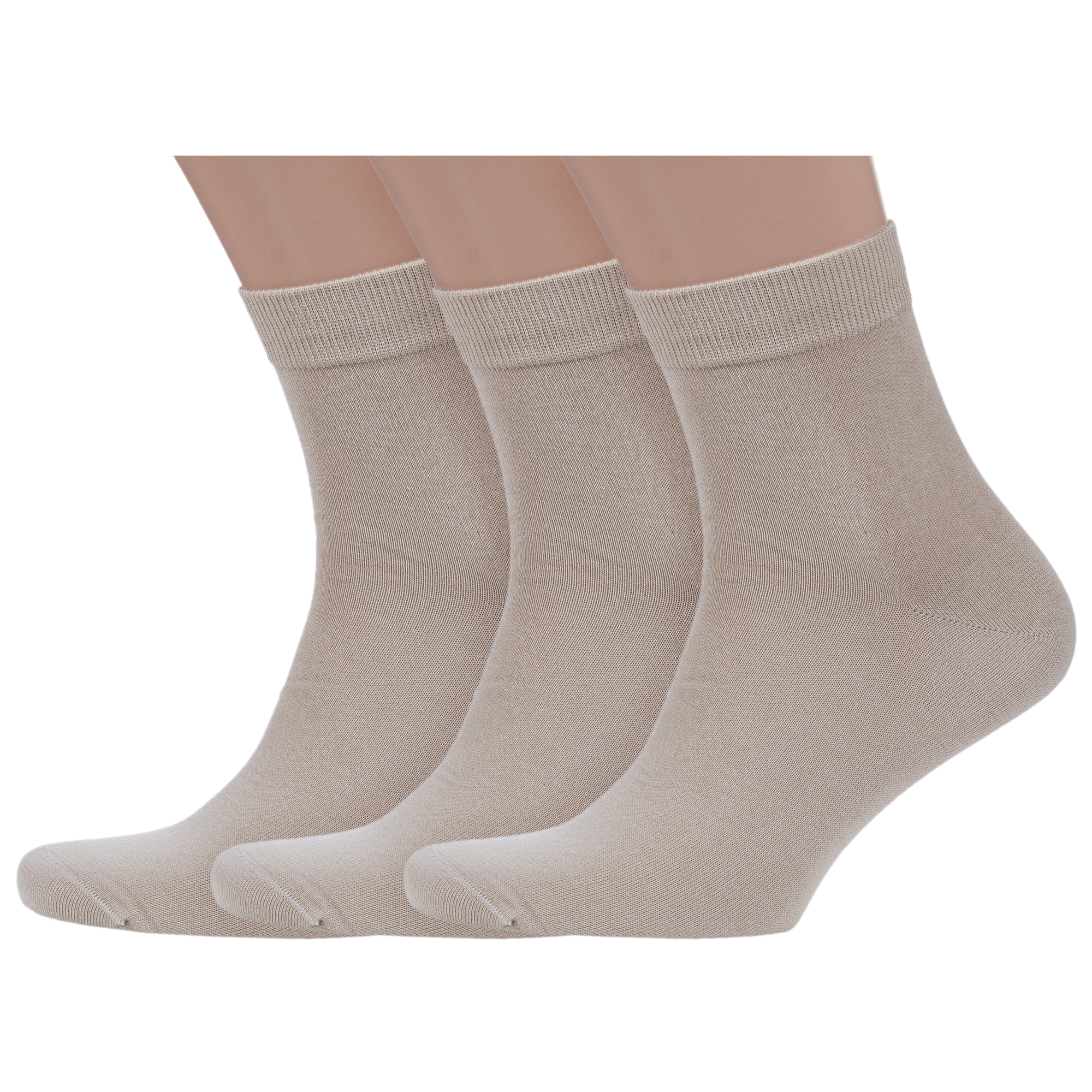 Комплект носков мужских Grinston socks 3-15D12 бежевых 25