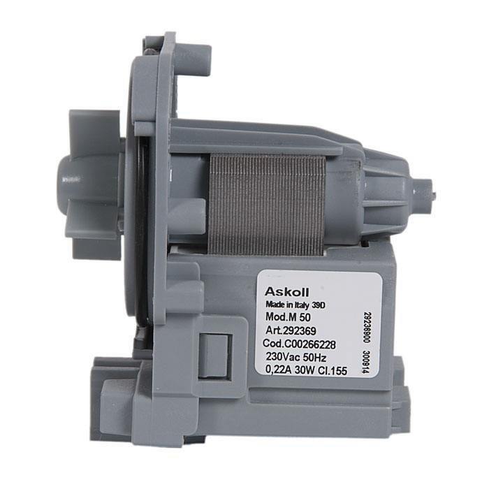 Насос Askoll 266228-1 30W, M50 стиральной машины Bosch, Siemens, 3 защёлки, клеммы вместе