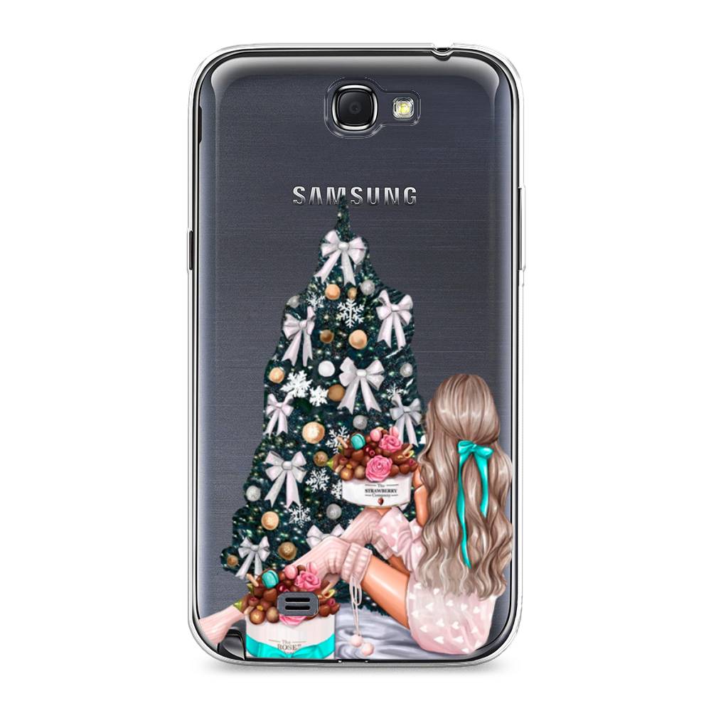 

Чехол на Samsung Galaxy Note 2 "New Year", Зеленый;бежевый;голубой, 23250-5