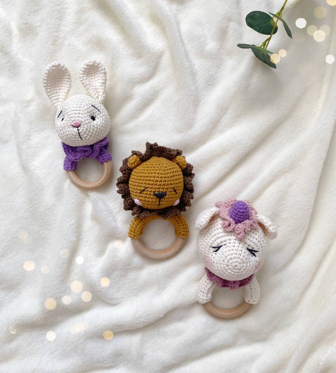 

Набор прорезыватели-погремушки Amigurumi 15см 3 шт