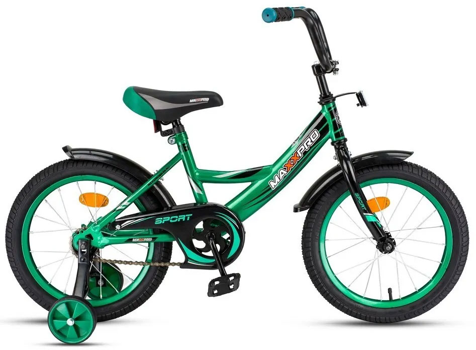 

Велосипед MaxxPro Sport 16 2022 зеленый/черный, Sport 16