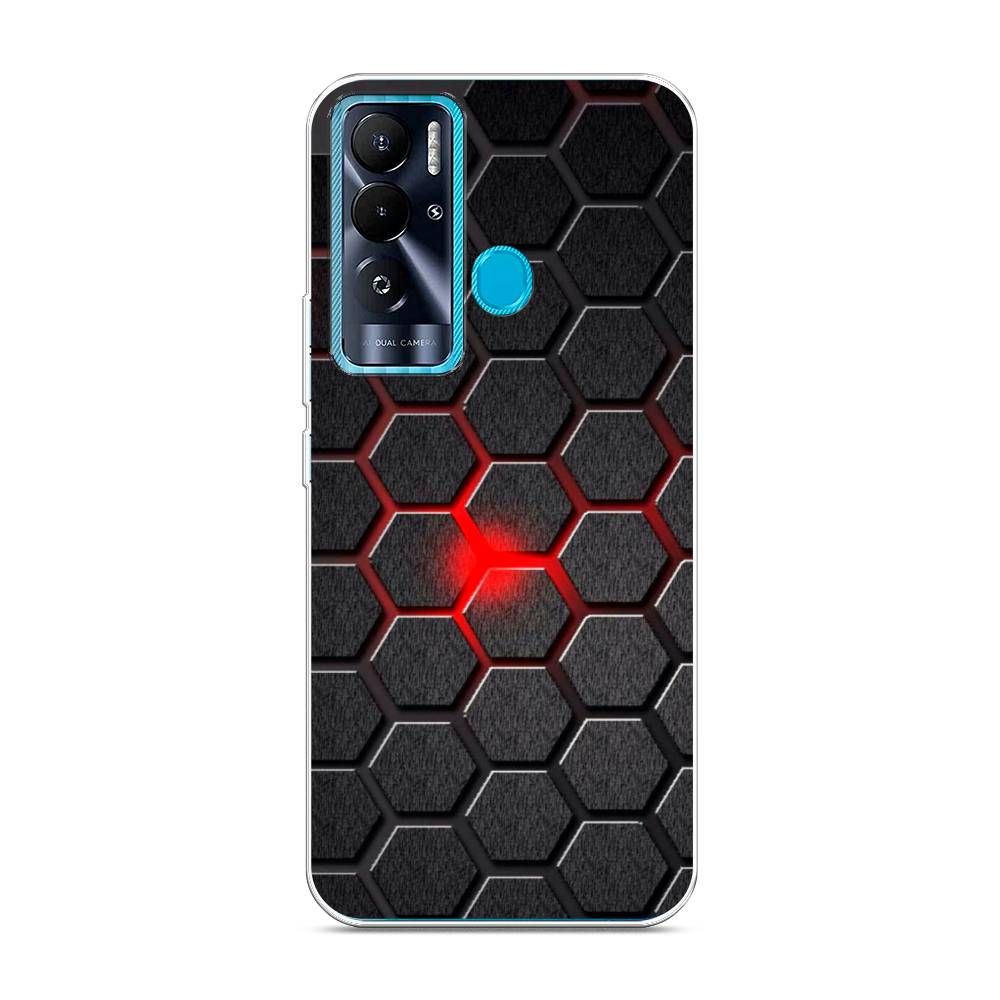 

Чехол на Tecno Pova Neo "Соты красные", Красный;черный;серый, 302150-3
