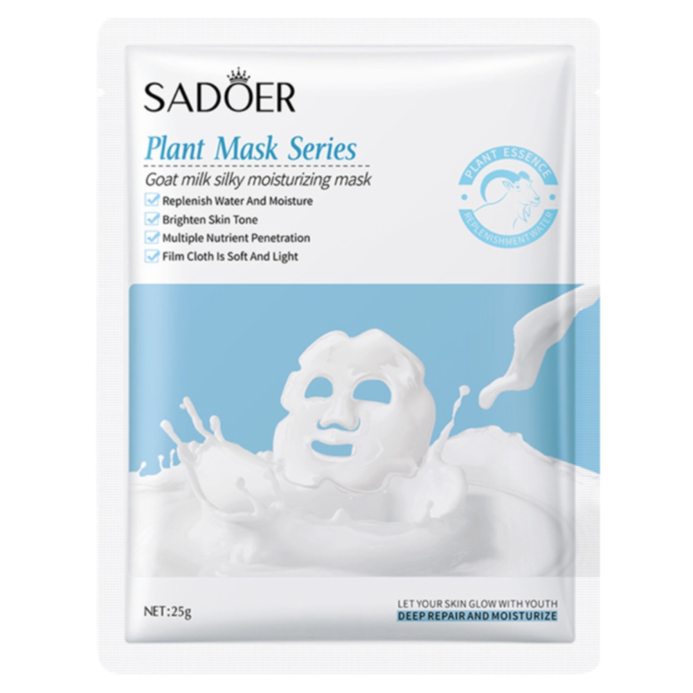 Тканевая маска для лица Sadoer увлажняющая с протеинами козьего молока 25 г