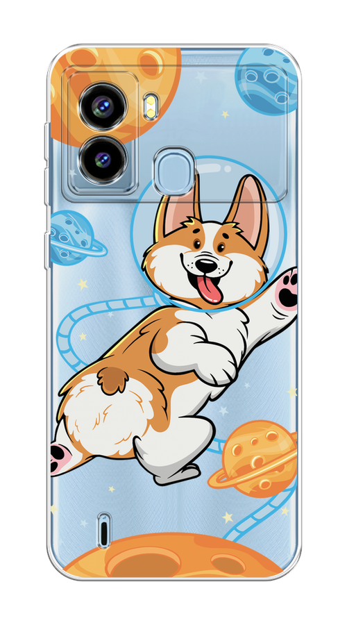 

Чехол на Tecno Pop 6 "Корги-космонавт", Голубой;бежевый;белый, 302050-1