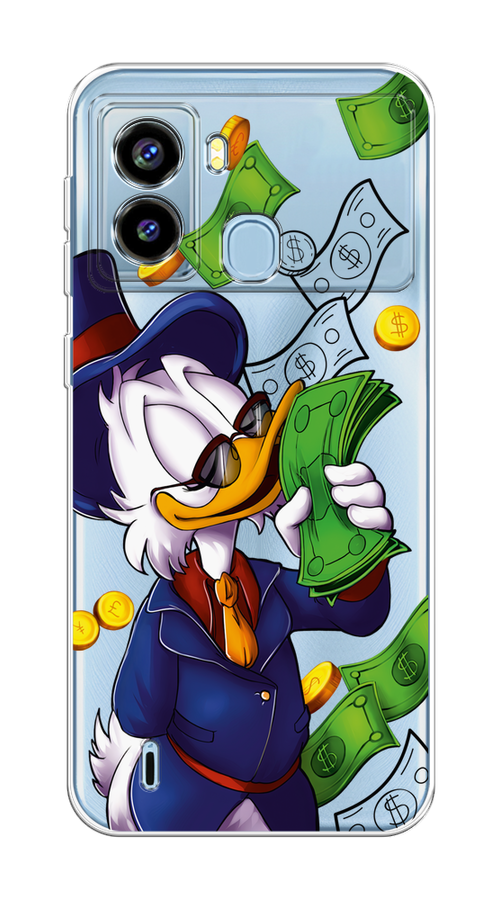 

Чехол на Tecno Pop 6 "Scrooge McDuck with Money", Синий;зеленый;белый, 302050-6