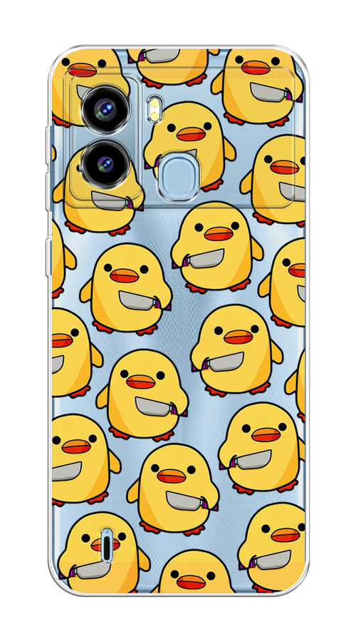 

Чехол на Tecno Pop 6 "Утка с ножом", Прозрачный;желтый;оранжевый, 302050-1