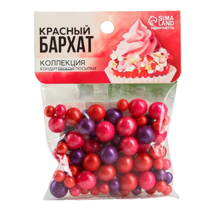 

Кондитерская посыпка Красный бархат, 50 г.