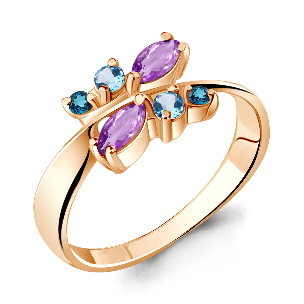 

Кольцо из серебра с аметистом\топазом Aquamarine Aquamarine 6568942_925_з р, 6568942_925_з