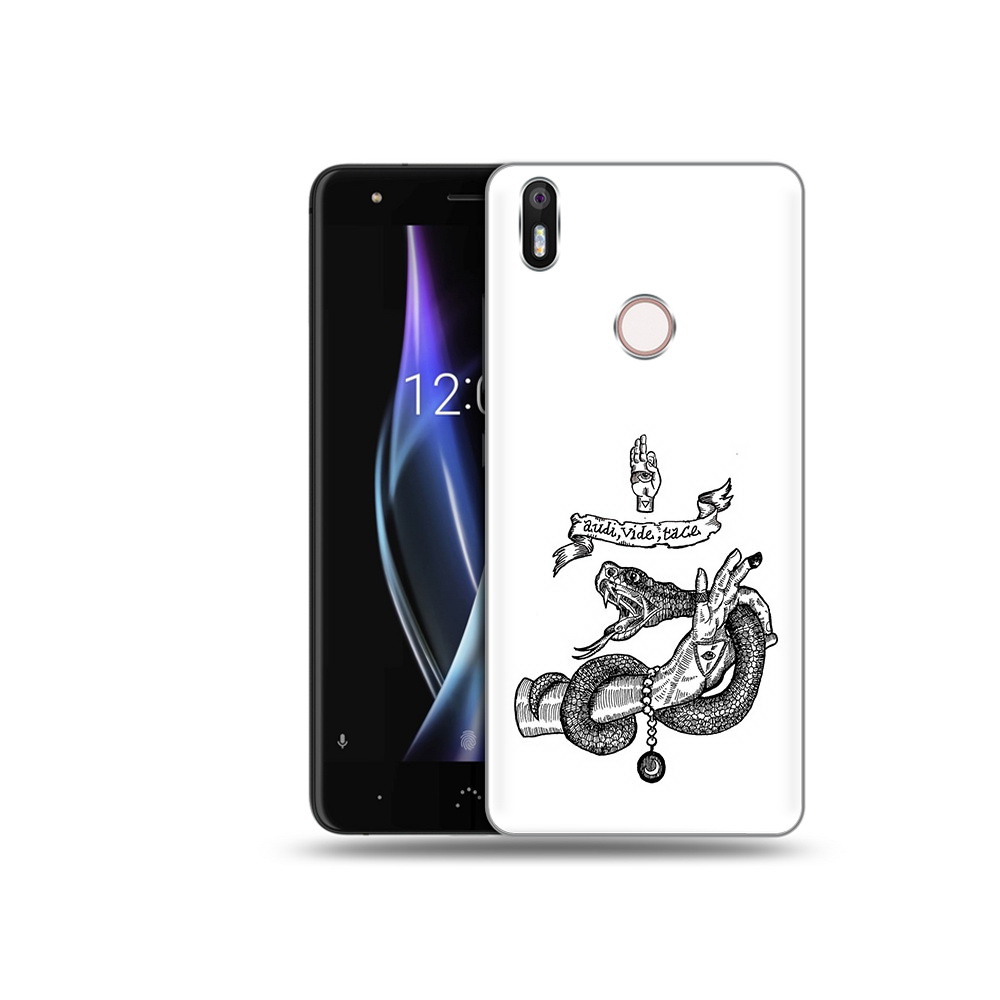 

Чехол MyPads Tocco для BQ Aquaris X змея на руке рисунок, Прозрачный, Tocco
