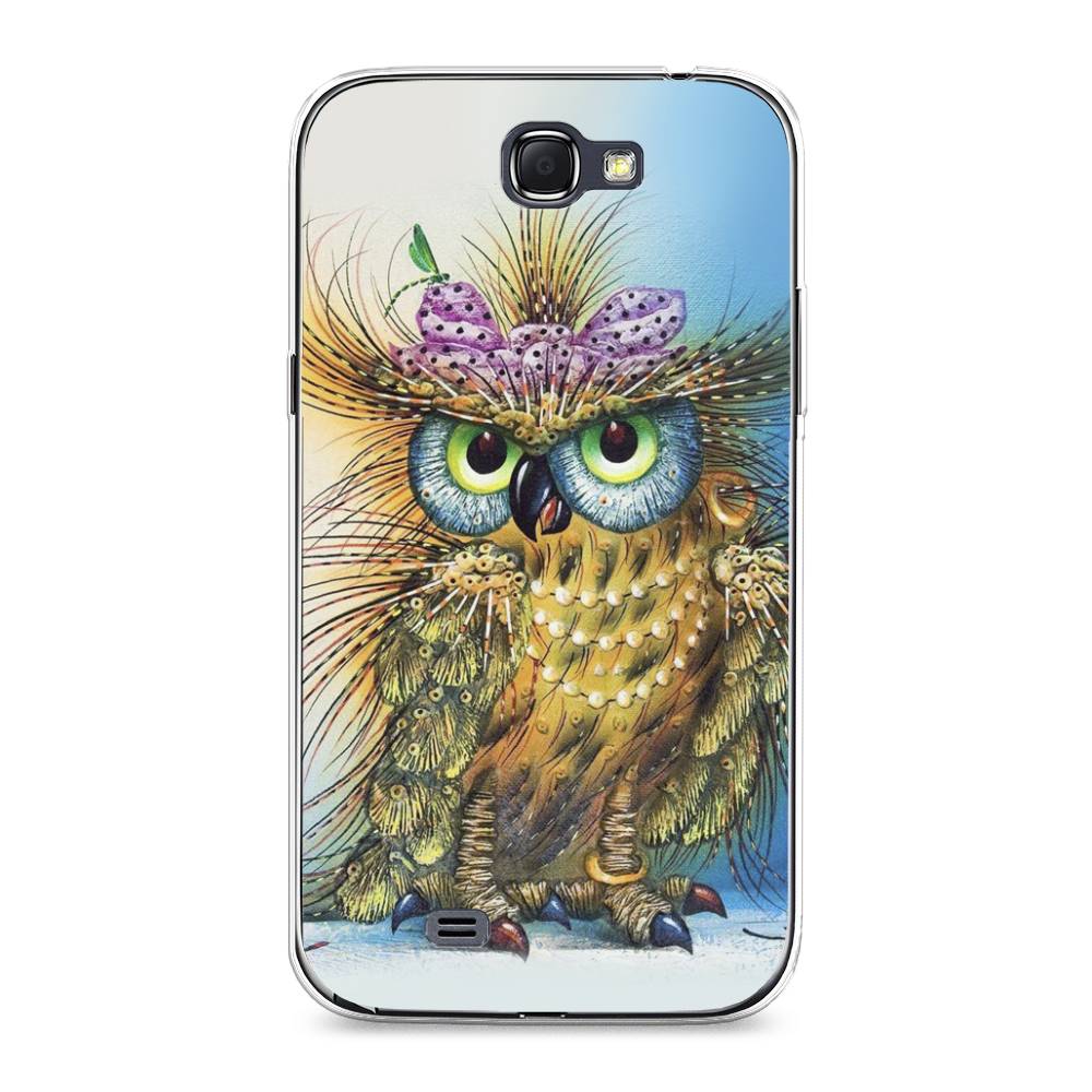 

Чехол на Samsung Galaxy Note 2 "Модная сова", Коричневый;голубой, 23250-1