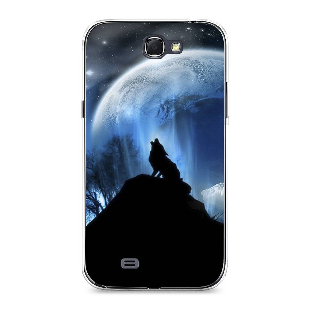 

Чехол на Samsung Galaxy Note 2 "Волк 2", Синий;черный;белый, 23250-1