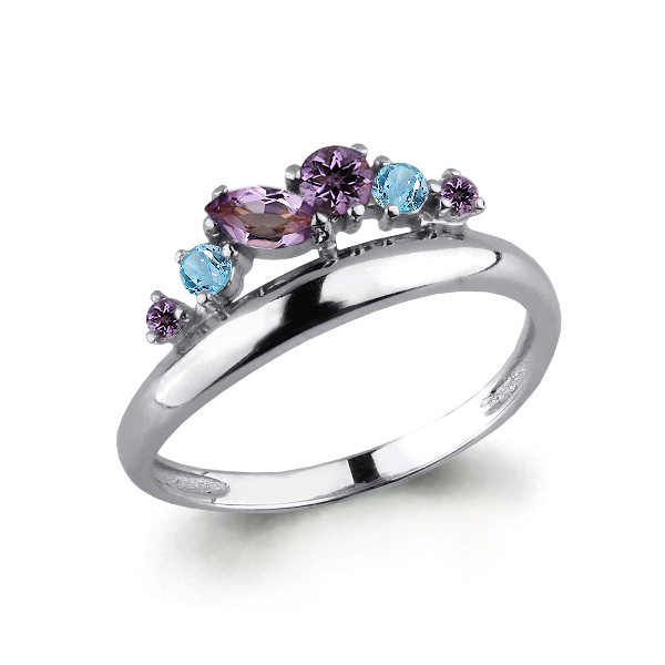 

Кольцо из серебра с аметистом\топазом Aquamarine Aquamarine 6567830_925_р р. 19, 6567830_925_р