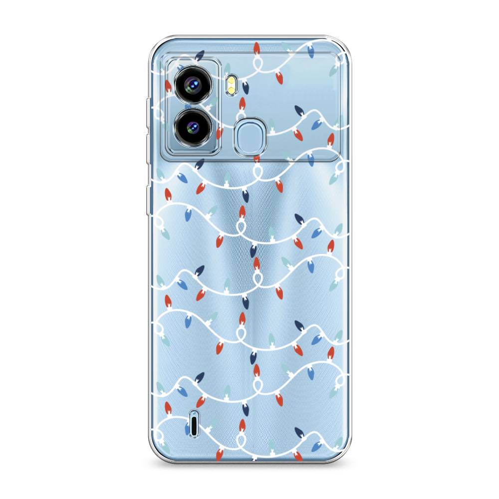 

Чехол на Tecno Pop 6 "Разноцветная гирлянда", Белый;красный;синий, 302050-5