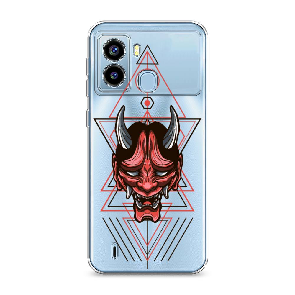 

Чехол на Tecno Pop 6 "Hanya Oni mask", Серый;красный;черный, 302050-4
