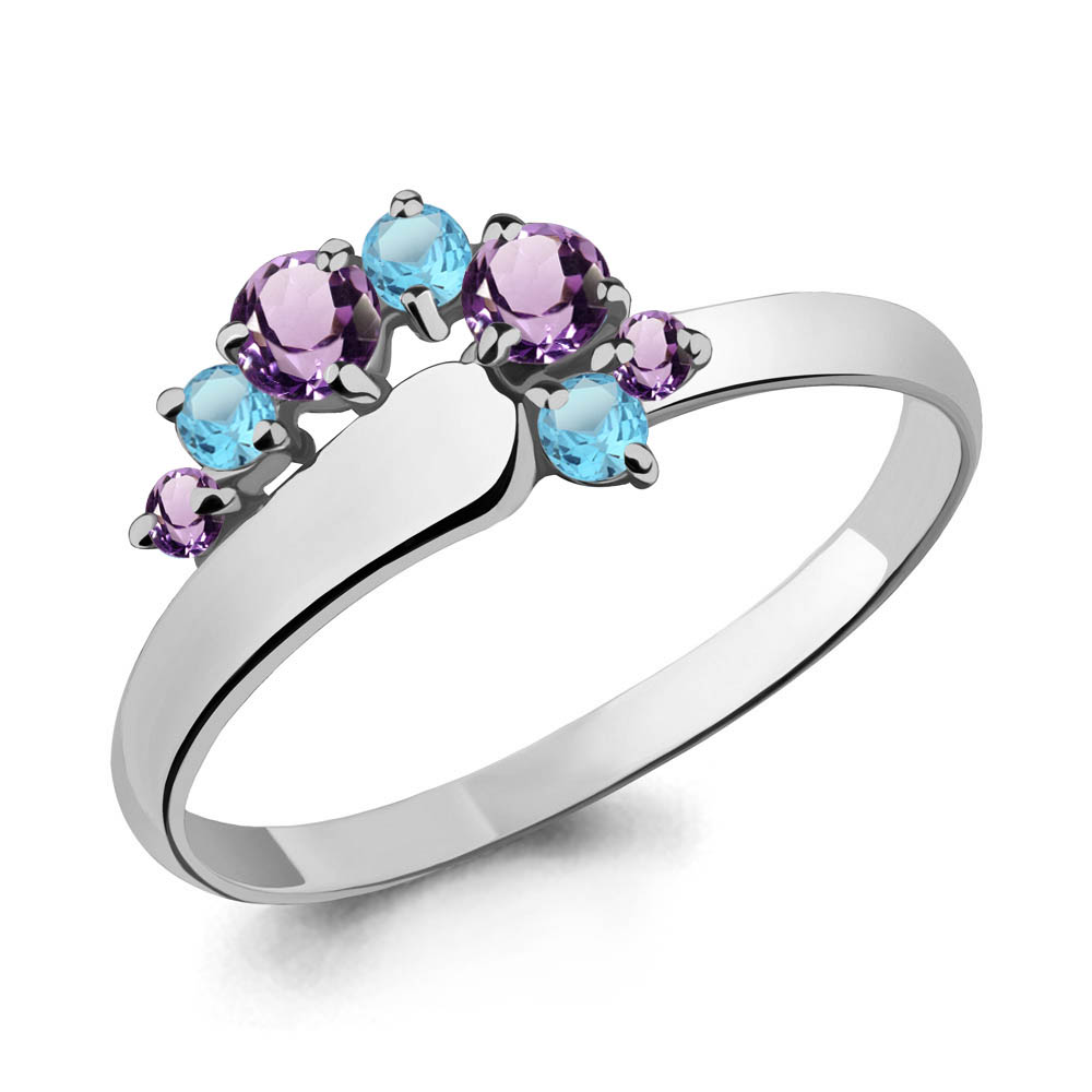 

Кольцо из серебра с аметистом\топазом Aquamarine Aquamarine 6567730_925_р р. 17,5, 6567730_925_р