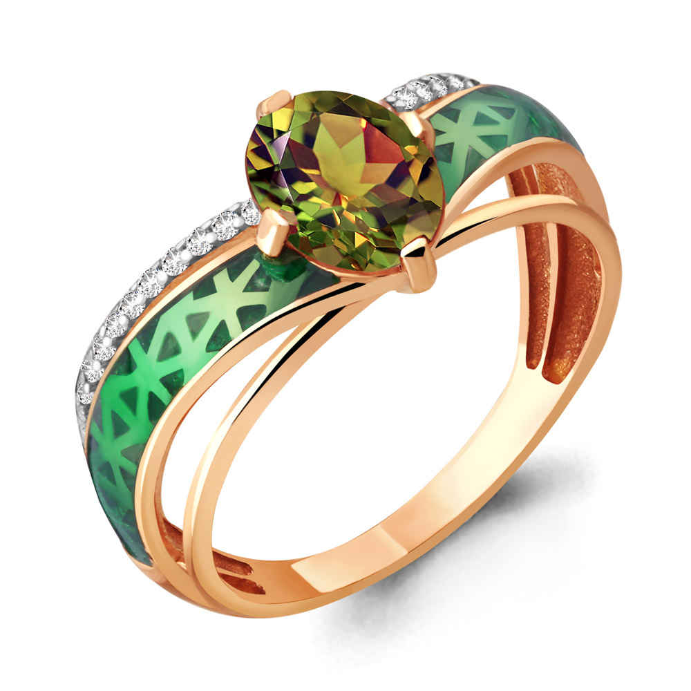 

Кольцо из серебра с фианитом\эмалью Aquamarine Aquamarine 6566219А_925_з р. 18, 6566219А_925_з