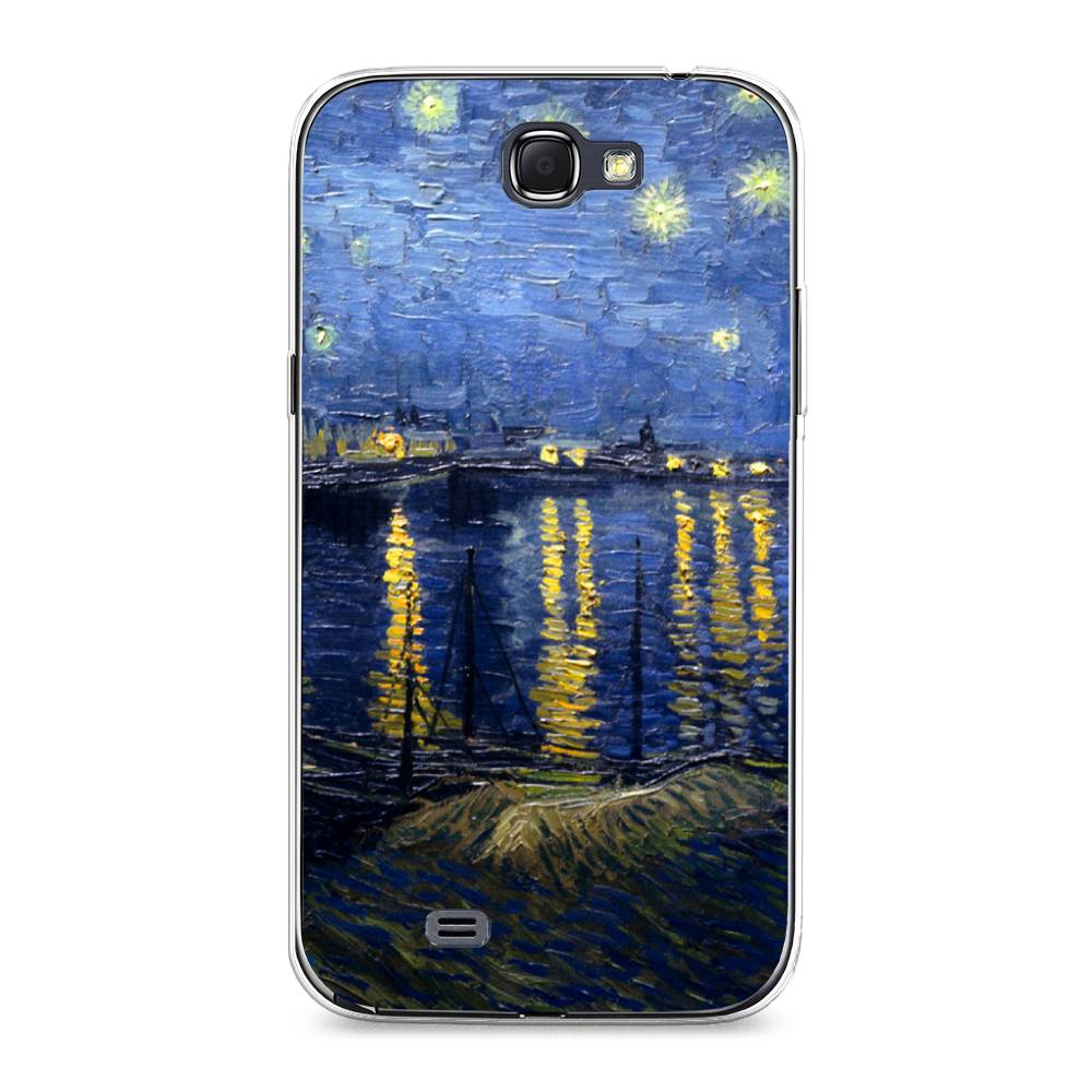 

Чехол на Samsung Galaxy Note 2 "Звездная ночь над Роной", Синий;желтый, 23250-4