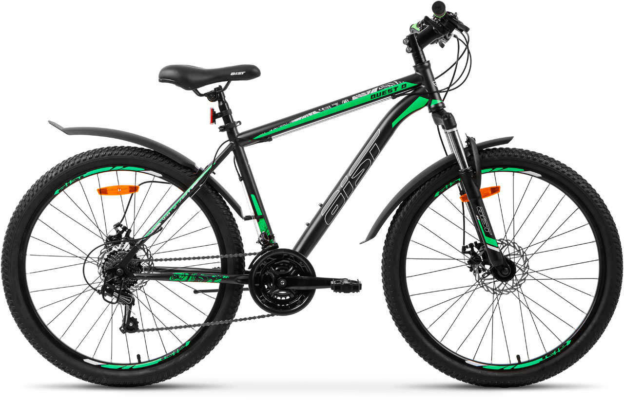 

Велосипед Aist Quest Disc 26 2022 рост 20 серый/зеленый, Quest Disc 26