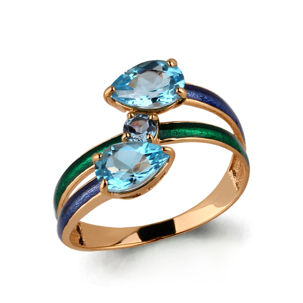 

Кольцо из серебра с топазом\эмалью Aquamarine Aquamarine 6566005_925_з р, 6566005_925_з