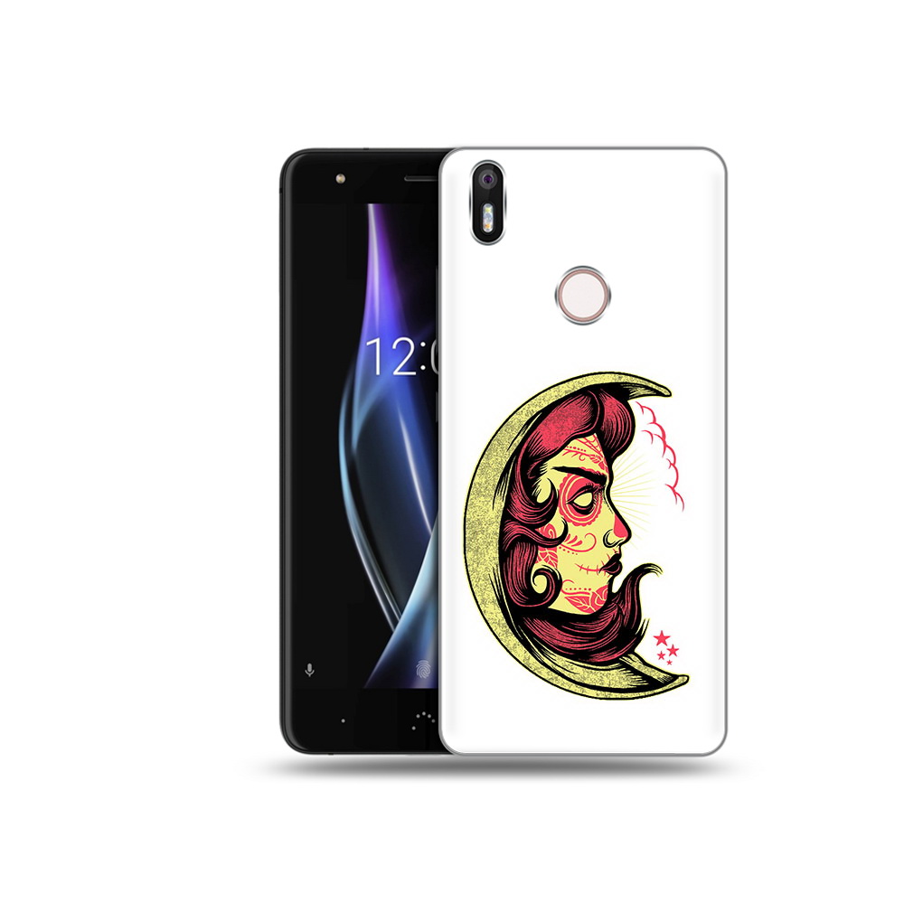 

Чехол MyPads Tocco для BQ Aquaris X желтый полумесяц с лицом девушки, Прозрачный, Tocco