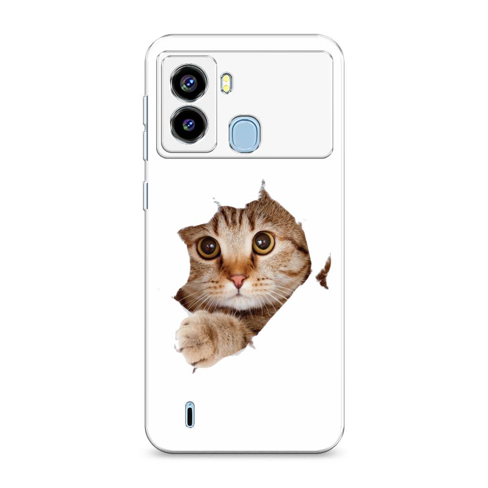 

Чехол на Tecno Pop 6 "Кот и бумага", Белый;коричневый, 302050-1