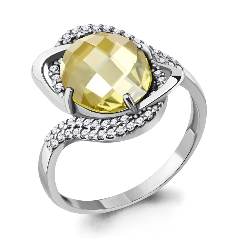 

Кольцо из серебра с кварцем\фианитом Aquamarine Aquamarine 6560411А_925_р р. 17, 6560411А_925_р