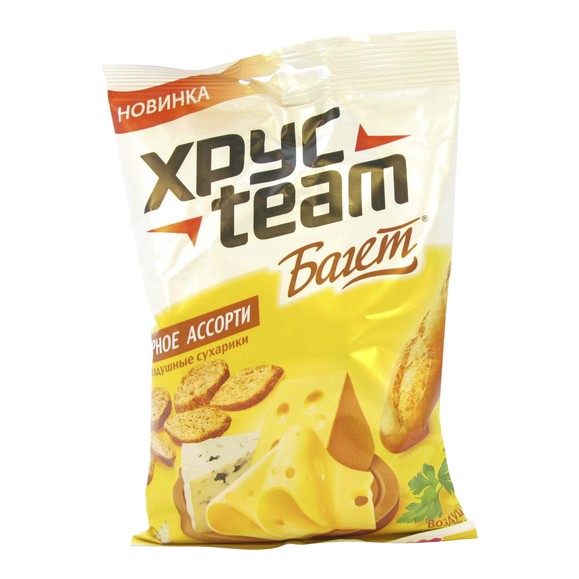 

Сухарики ХрусTeam Багет сырное ассорти 4 шт х 60 г