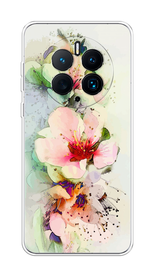 

Чехол на Huawei Mate 50 Pro "Нежные цветы", Зеленый;розовый, 6109950-2