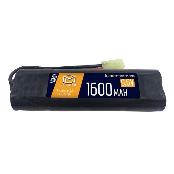 Аккумулятор BlueMAX NiMH 9.6V 1600mah Small Type, 122x35x18 мм, BM-1002