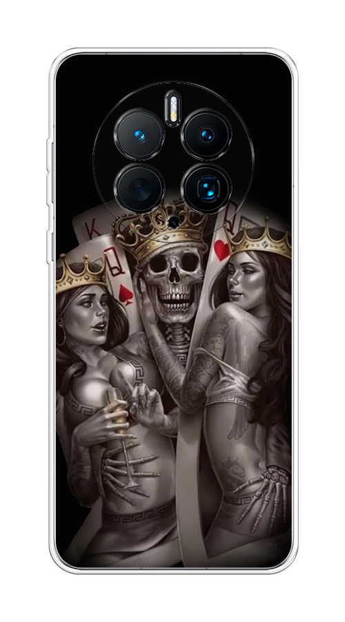

Чехол на Huawei Mate 50 Pro "Карты король и королевы", Серый;желтый, 6109950-6