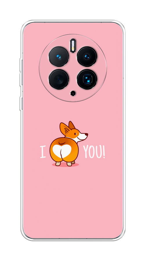 

Чехол на Huawei Mate 50 Pro "Корги I love you", Розовый;коричневый;белый, 6109950-1