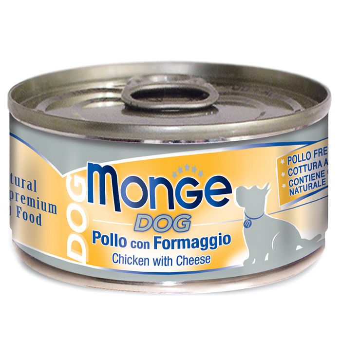 

Консервы для собак Monge Dog Natural курица с сыром, 24 шт х 95 г
