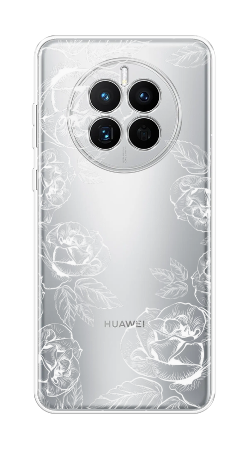 

Чехол на Huawei Mate 50 "Розы графика", Черный;серый, 6109850-2