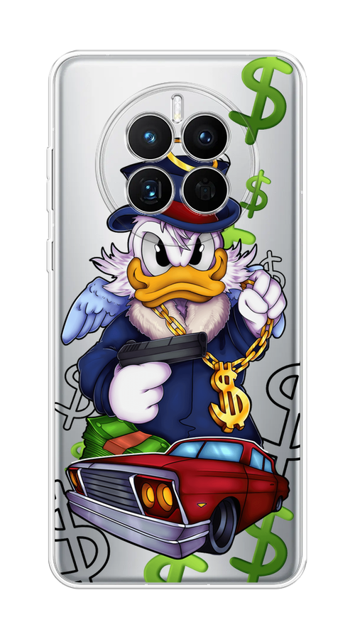 

Чехол на Huawei Mate 50 "Scrooge McDuck with a Gold Chain", Красный;синий;белый, 6109850-6