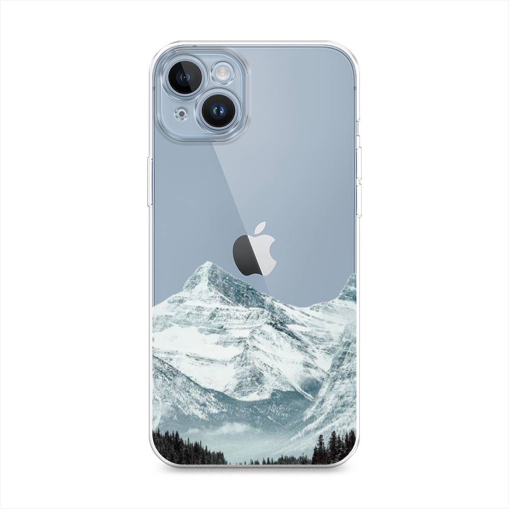 

Чехол на Apple iPhone 14 "Горы арт 1", Белый;зеленый, 15150-2