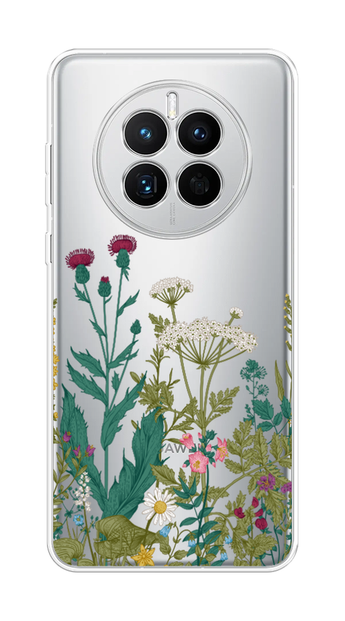

Чехол на Huawei Mate 50 "Дикие полевые цветы", Зеленый;розовый;белый, 6109850-2