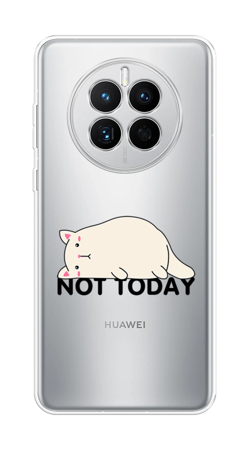 

Чехол на Huawei Mate 50 "Cat not today", Белый;розовый;черный, 6109850-1