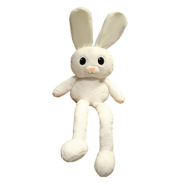 фото Мягкая игрушка mishaexpo заяц с ушами и ногами выдвижными 100 см белый zaywh1