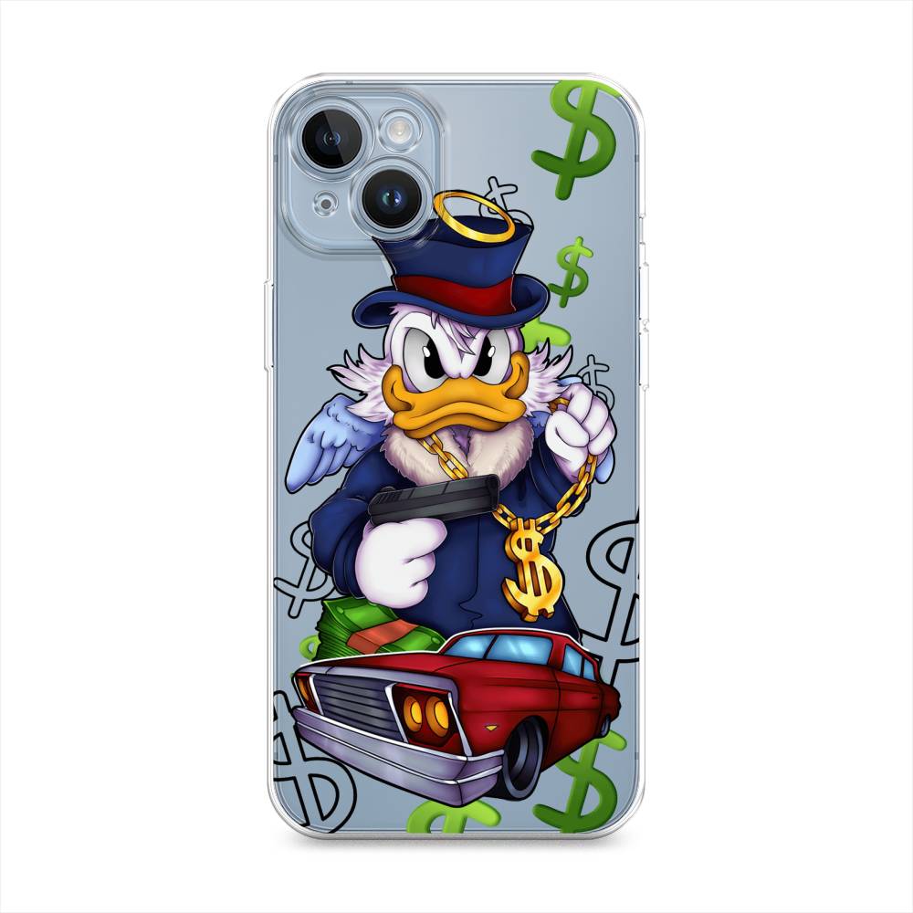 

Чехол на Apple iPhone 14 "Scrooge McDuck with a Gold Chain", Красный;синий;белый, 15150-6