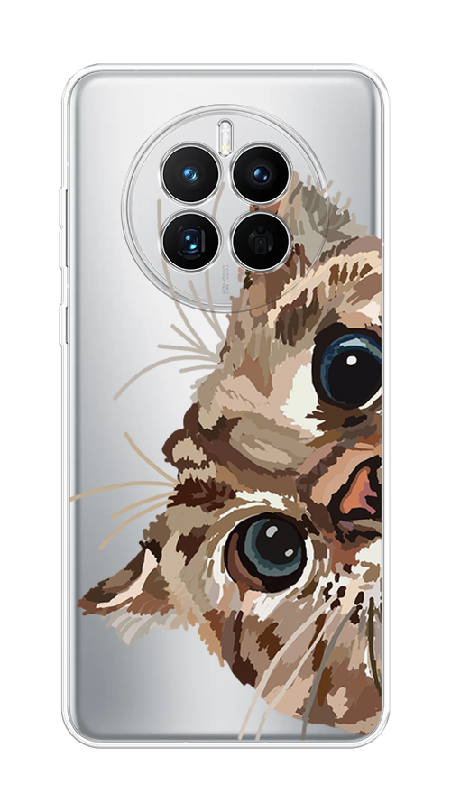 

Чехол на Huawei Mate 50 "Любопытный кот", Коричневый;синий;черный, 6109850-1