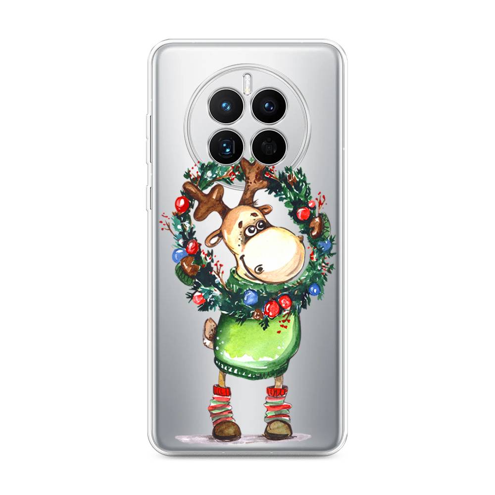 

Чехол для Huawei Mate 50 "Олень с новогодним венком", 6109850-4