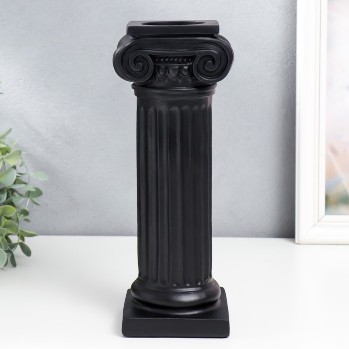 фото Подсвечник полистоун римская колонна черный 27,5х9,8х9,8 см nobrand