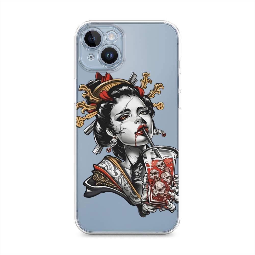 

Чехол для Apple iPhone 14 "Опасная гейша", Красный;черный;серый, 15150-4