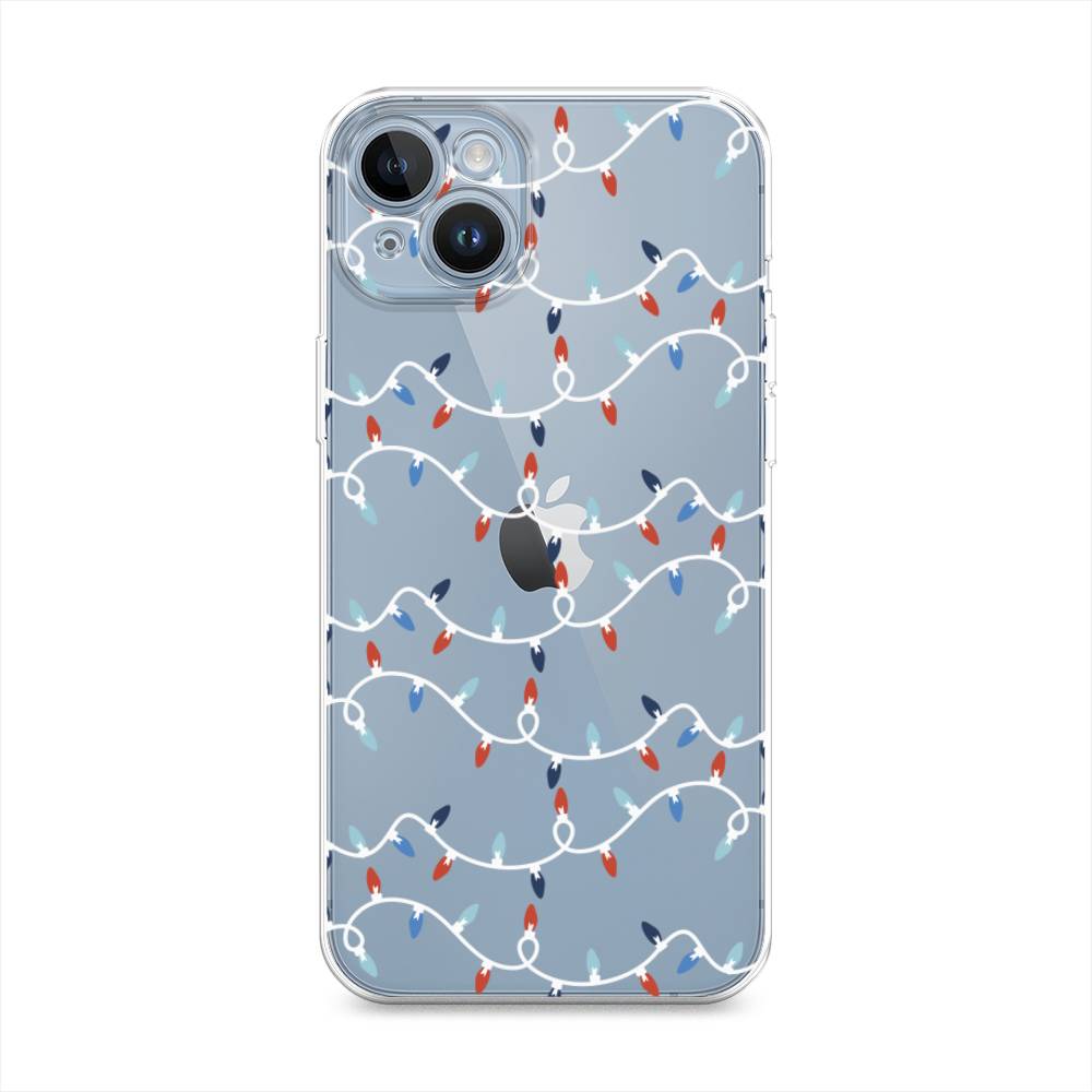 

Чехол для Apple iPhone 14 "Разноцветная гирлянда", Белый;красный;синий, 15150-5