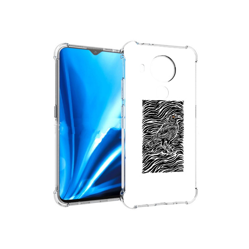 

Чехол MyPads Tocco для Nokia 5.4 ворон в абстракции (PT156621.100.272), Прозрачный, Tocco